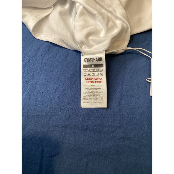 Gymshark Womens Cotton Tong  Bodysuit S Muscle Fit White NWT Square Neck - Picture 7 of 8